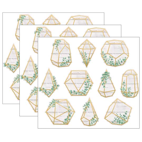 Teacher Created Resources Eucalyptus Geometric Terrarium Accents, 3 Packs of 30
